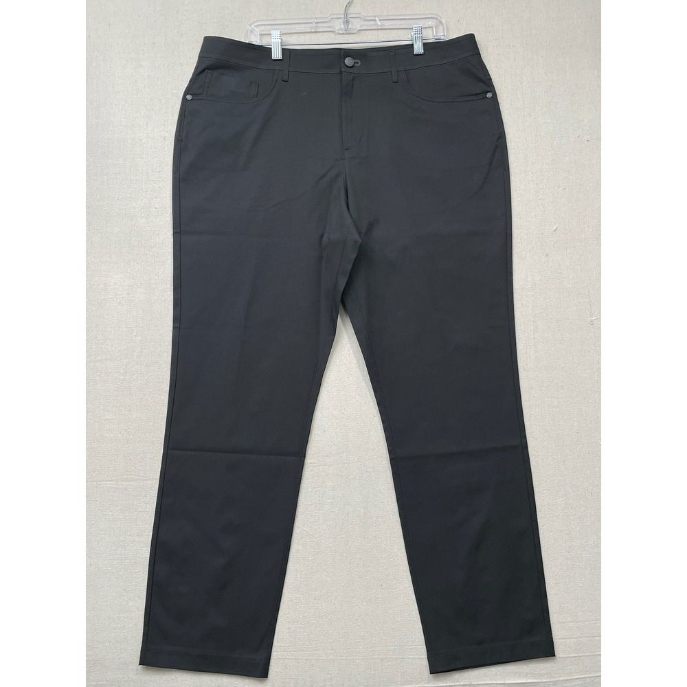 Public Rec Mens Pants 38x32 Black Stretch Performance Casual Flat Front‎
